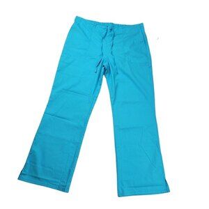 Code Happy Womens Drawstring Scrub Pants, Turquoise Blue, L, New With Tags, NWT